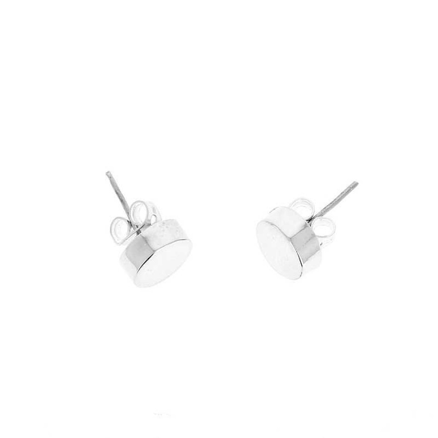 Boucles D'Oreilles Au Fol argent | Boucles D'Oreilles En Argent Lisse Rondes