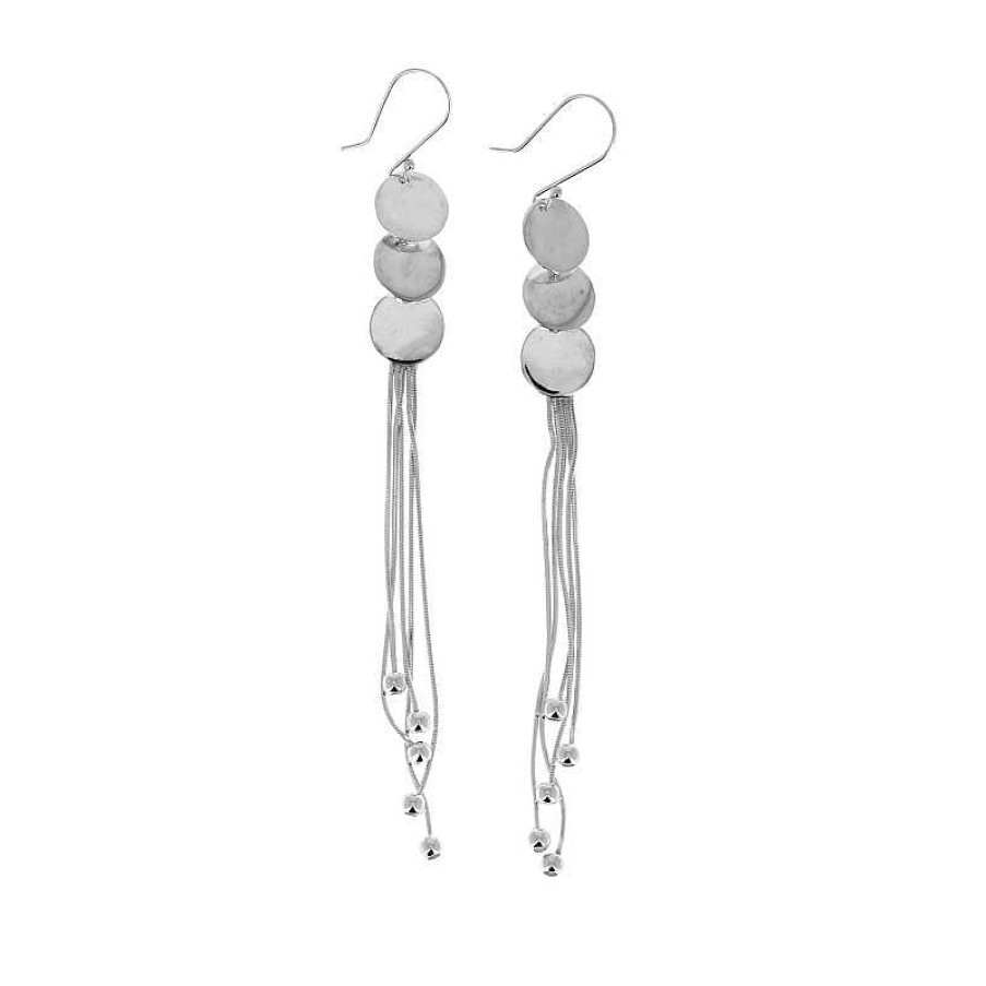 Boucles D'Oreilles Au Fol argent | Boucles D'Oreilles En Argent Trois Disques Et Cha Nettes