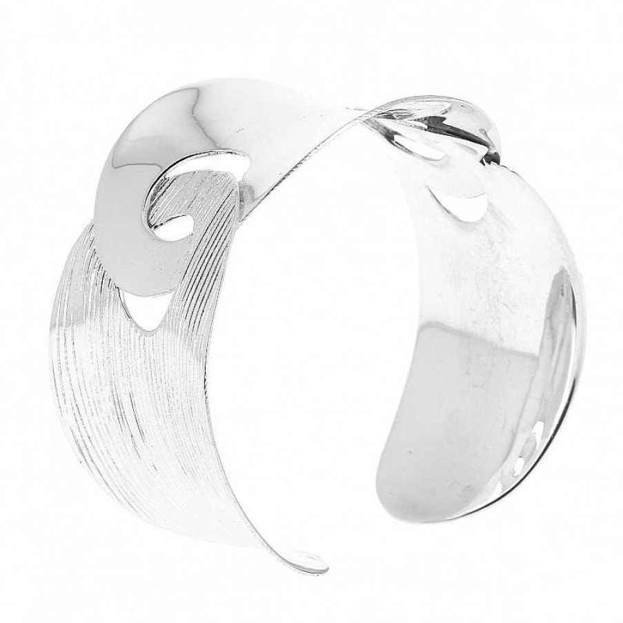 Bracelets Au Fol argent | Bracelet En Argent Stri Et Lisse Enchev Tr