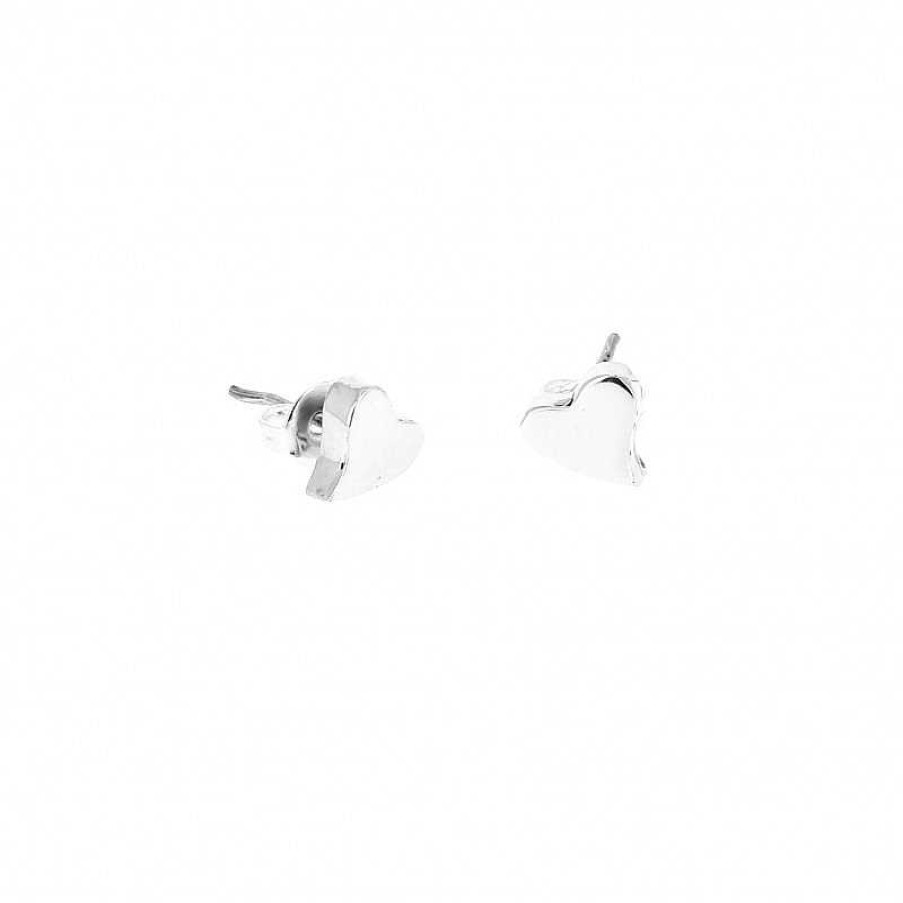 Boucles D'Oreilles Au Fol argent | Boucles D'Oreilles En Argent Tr S Petit Coeur