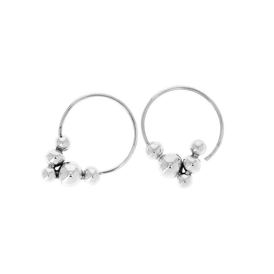 Boucles D'Oreilles Au Fol argent | Boucles D'Oreilles En Argent Cinq Boules