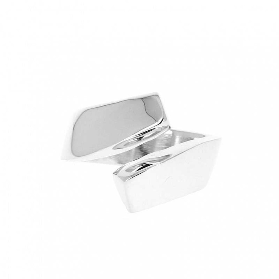 Bagues Au Fol argent | Bague En Argent Ouverte Triangles Aux Extr Mit S