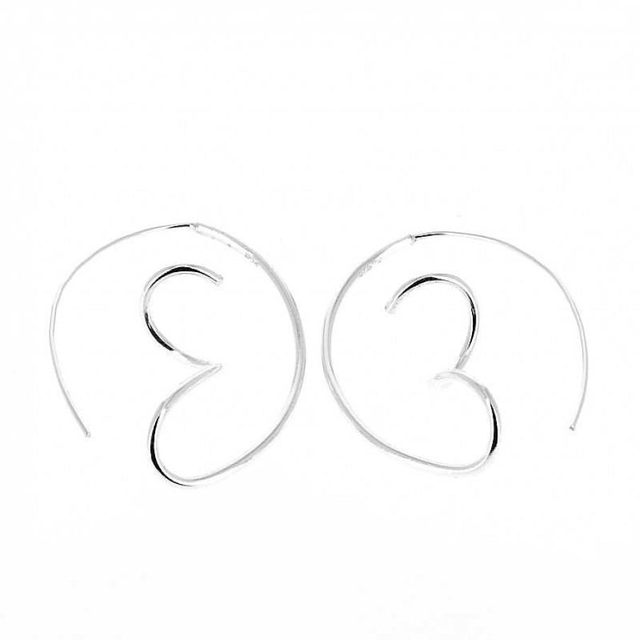 Boucles D'Oreilles Au Fol argent | Boucles D'Oreilles Argent Tige Tourn E