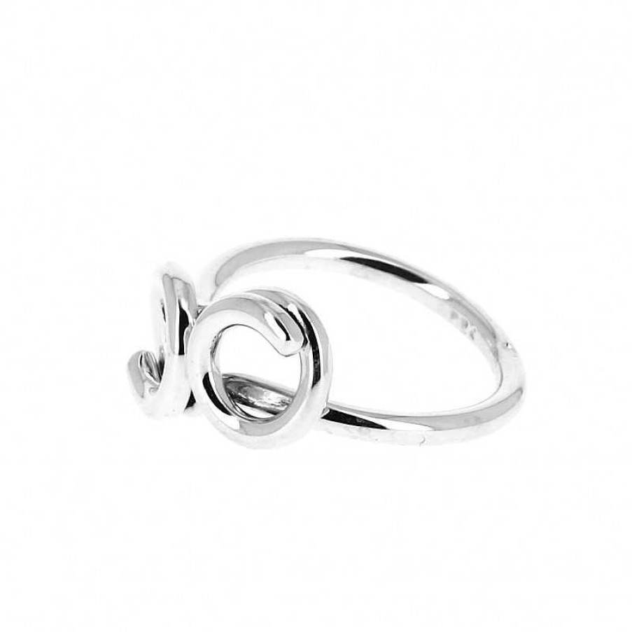 Bagues Au Fol argent | Bague En Argent Deux Cercles Enroul S