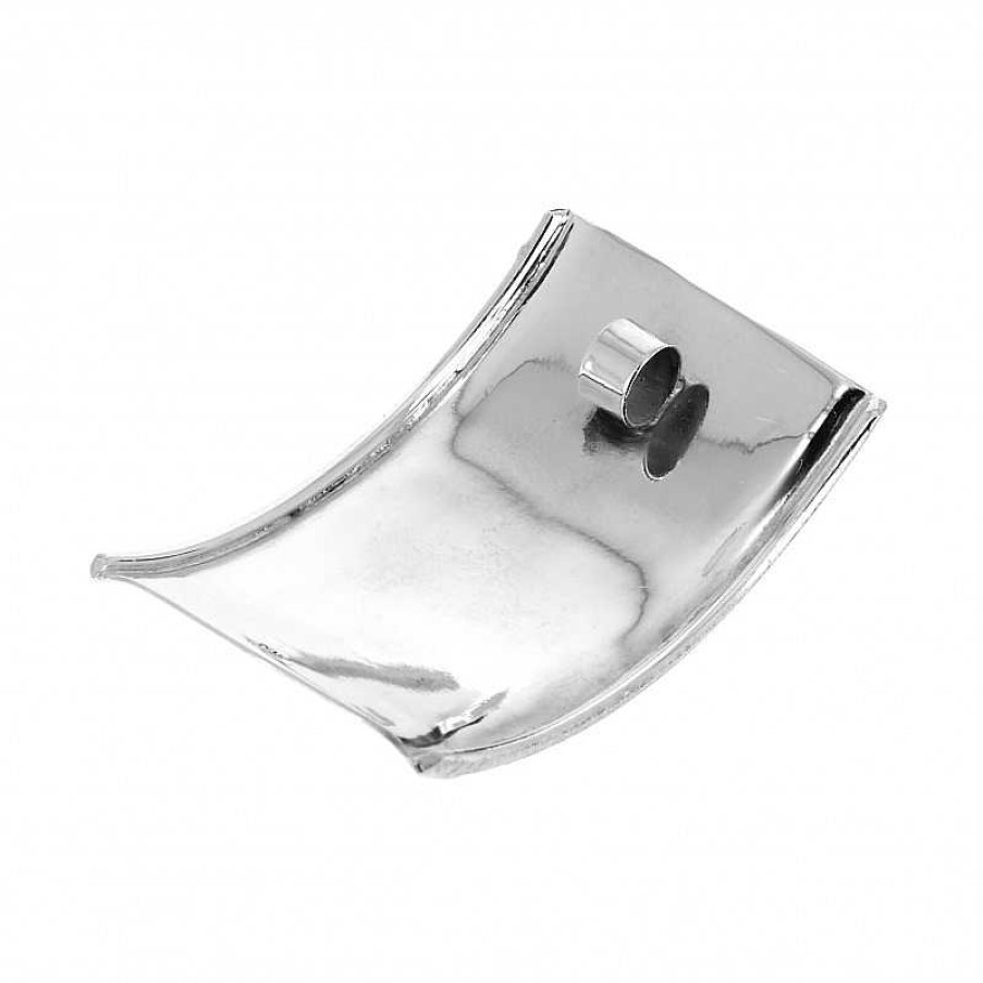 Collections Au Fol argent | Pendentif Argent Bross Et Lisse Forme Rectangle Incurv