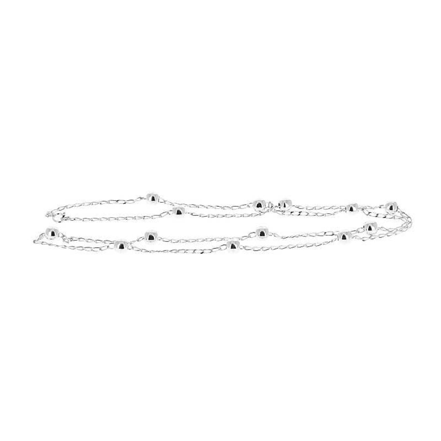 Colliers Et Pendentifs Au Fol argent | Collier En Argent Cha Ne Et Boules 65 Cm