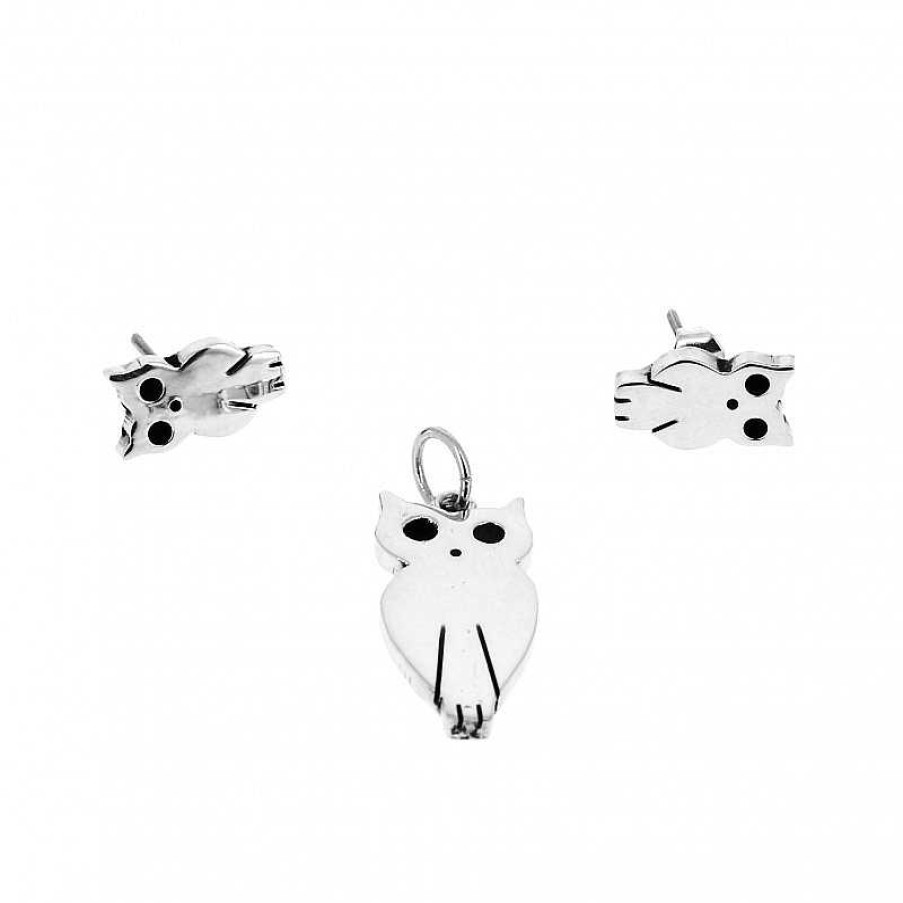 Boucles D'Oreilles Au Fol argent | Parure En Argent Petit Hibou