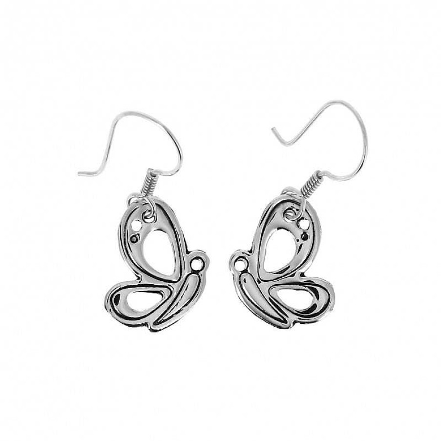 Boucles D'Oreilles Au Fol argent | Boucles D'Oreilles Argent Papillon Lign