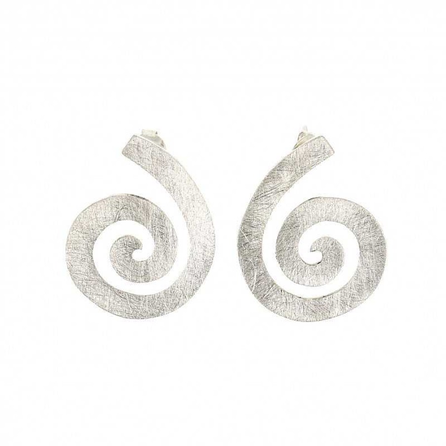 Boucles D'Oreilles Au Fol argent | Boucles D'Oreilles Argent Bross Spirale