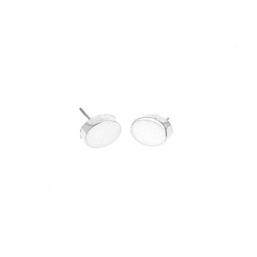 Boucles D'Oreilles Au Fol argent | Boucles D'Oreilles En Argent Petit Ovale