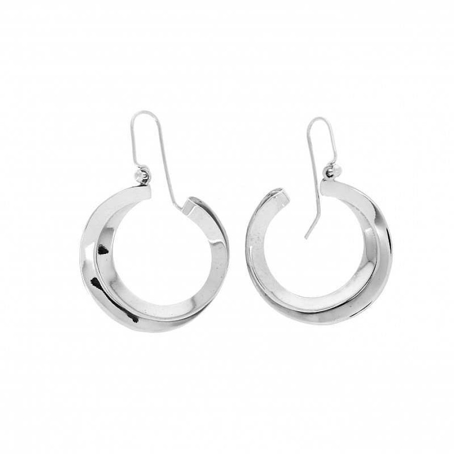 Boucles D'Oreilles Au Fol argent | Boucles D'Oreilles En Argent Double Cercle