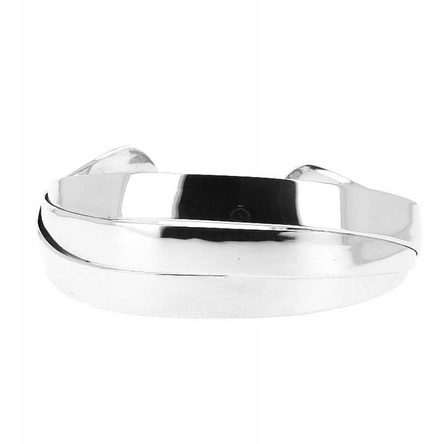 Bracelets Au Fol argent | Bracelet En Argent Trois Bandes Crois Es Aux Extr Mit S