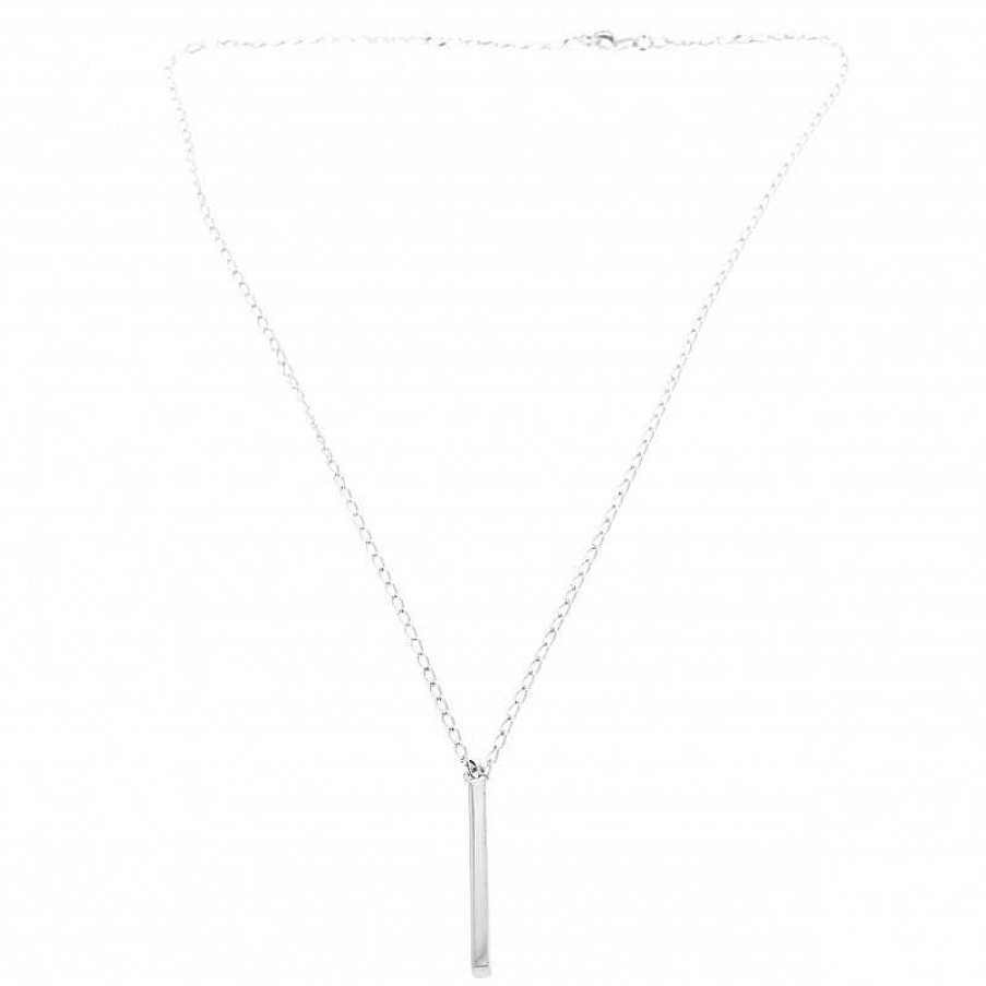 Colliers Et Pendentifs Au Fol argent | Collier En Argent Cha Ne Et Fin Rectangle