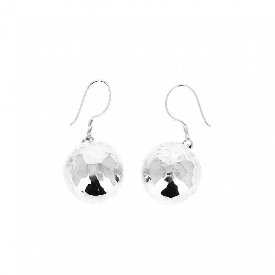 Boucles D'Oreilles Au Fol argent | Boucles D'Oreilles Argent Martel Grosse Boule