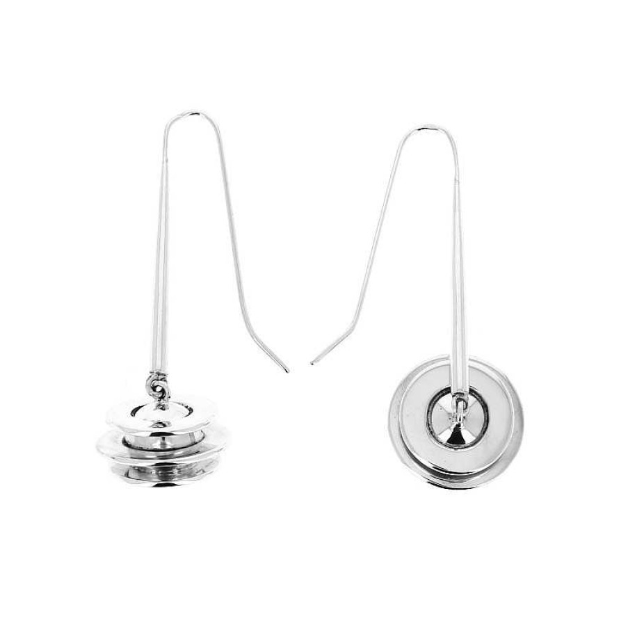 Boucles D'Oreilles Au Fol argent | Boucles D'Oreilles En Argent Boule Enserr E De Disques Plats