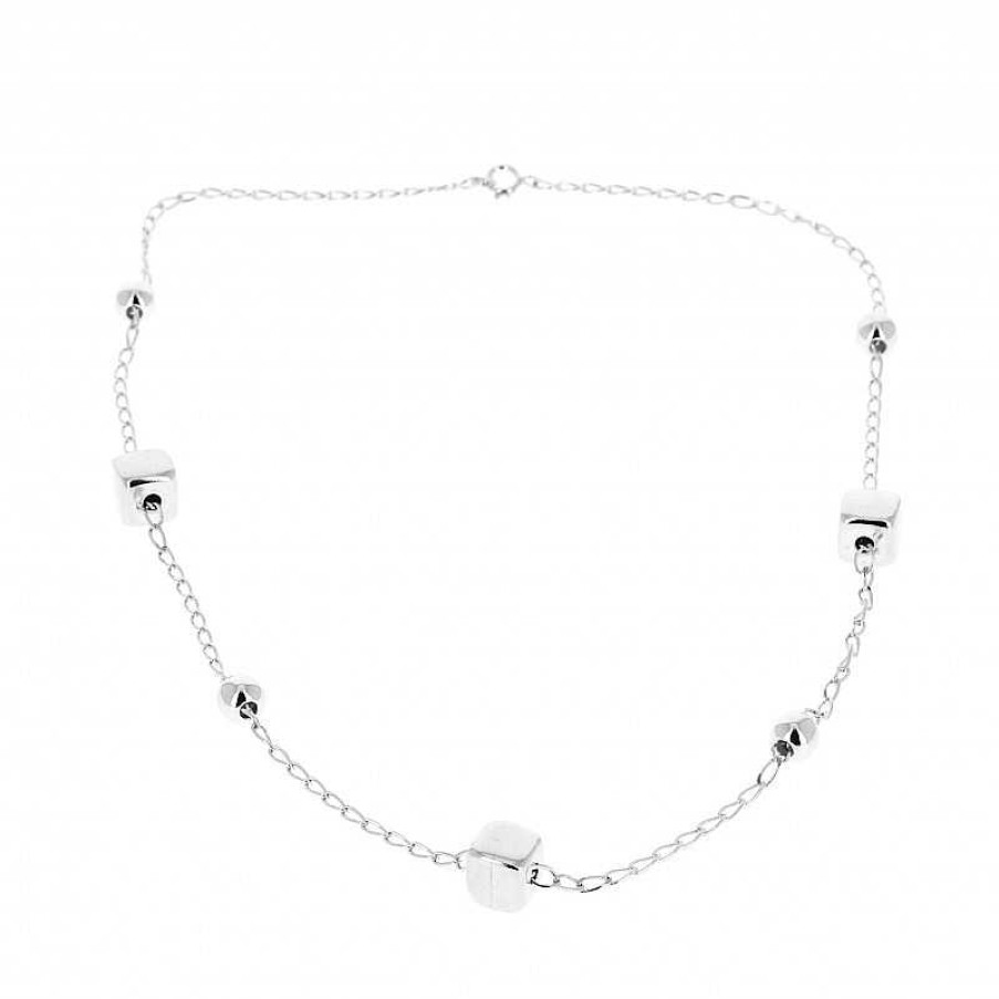 Colliers Et Pendentifs Au Fol argent | Collier En Argent Cha Ne, Boules Et Cubes