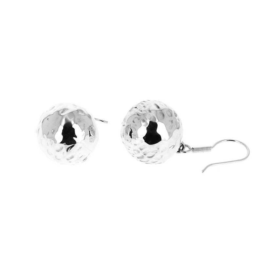 Boucles D'Oreilles Au Fol argent | Boucles D'Oreilles En Argent Martel Grosse Boule