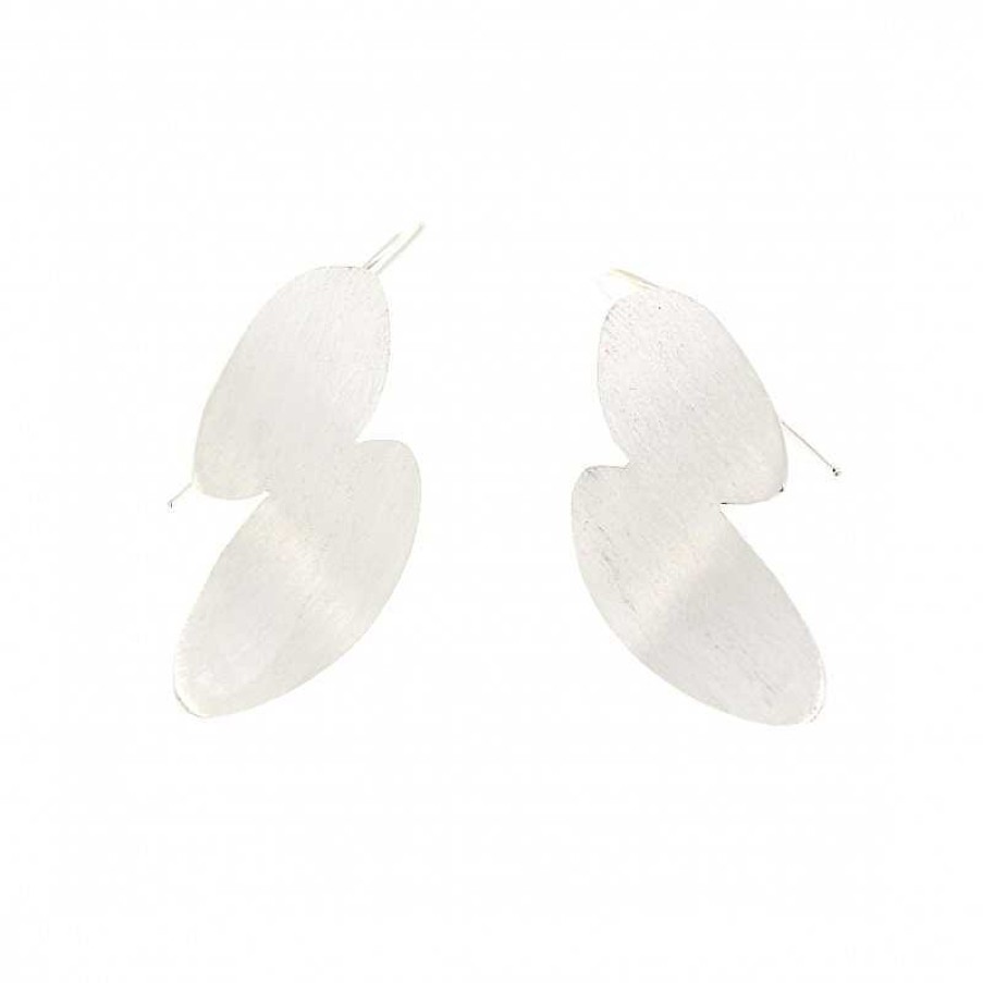 Boucles D'Oreilles Au Fol argent | Boucles D'Oreilles Argent Bross Double Feuille