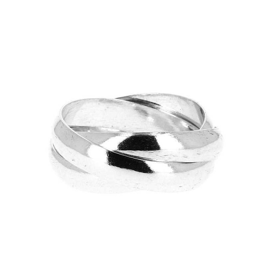 Bagues Au Fol argent | Bague En Argent Trois Anneaux Entrelac S