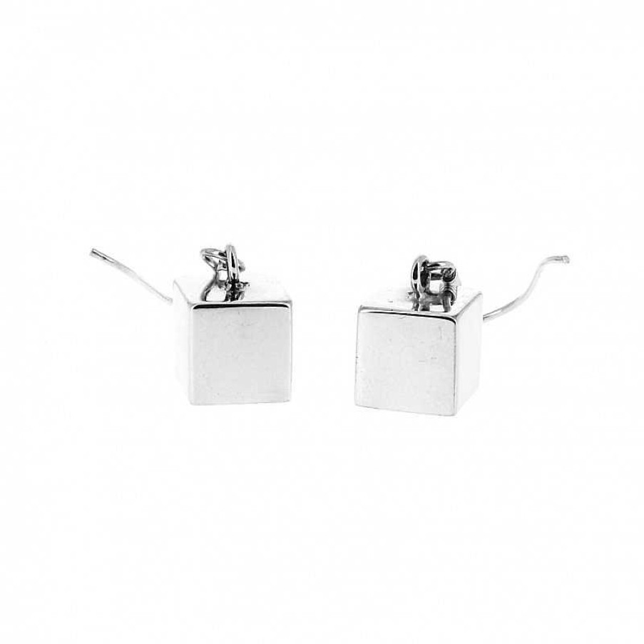 Boucles D'Oreilles Au Fol argent | Boucles D'Oreilles Carr Suspendu