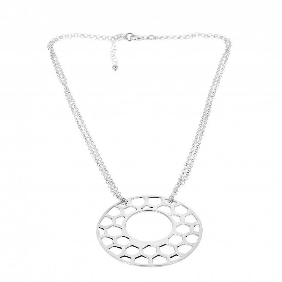 Colliers Et Pendentifs Au Fol argent | Collier En Argent M Daille Ronde Alv Ol E Et Double Cha Ne