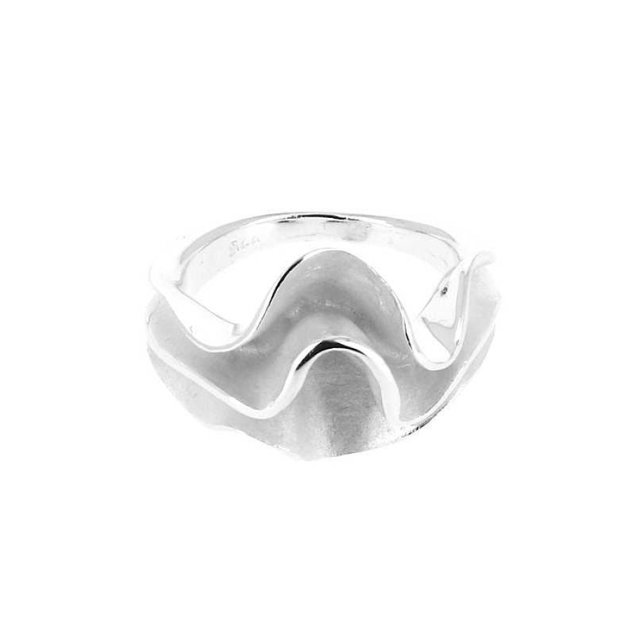 Bagues Au Fol argent | Bague En Argent Lisse Et L G Rement Bross Ondulation