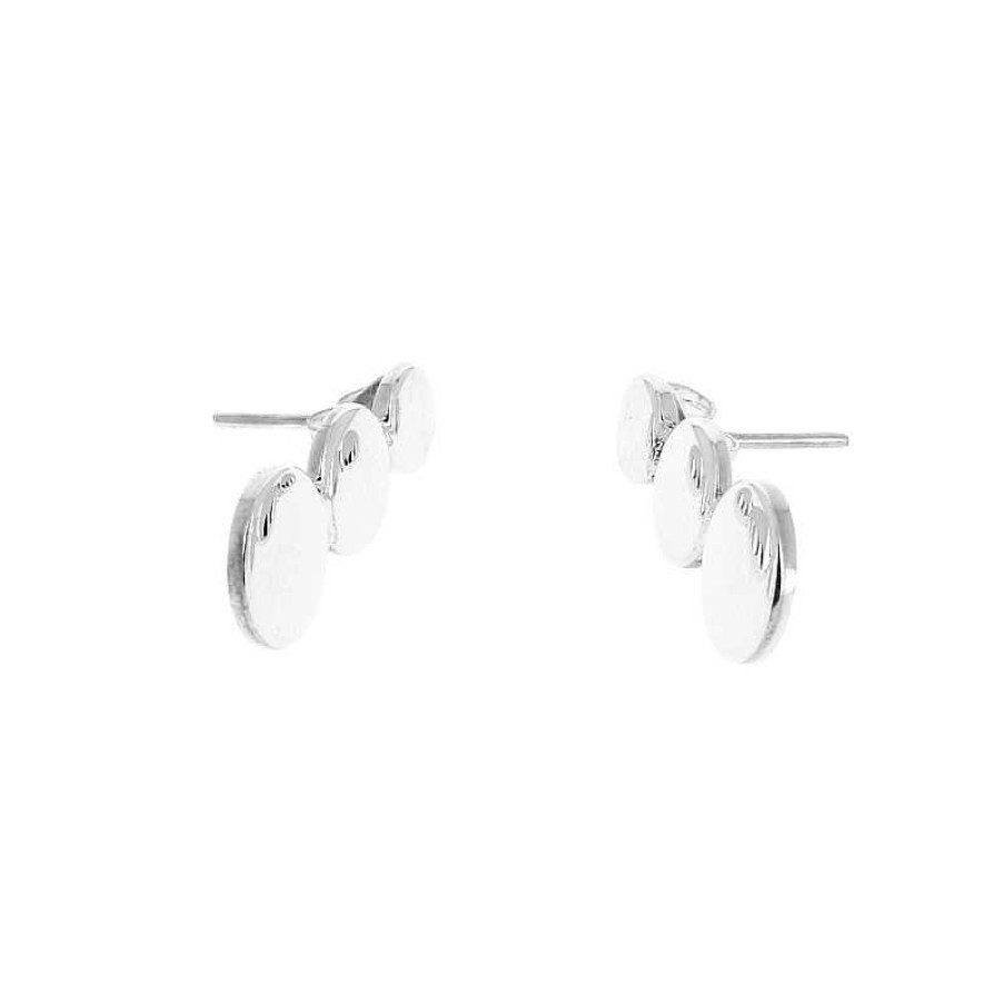 Boucles D'Oreilles Au Fol argent | Boucles D'Oreilles Argent Trois Ronds Progressifs