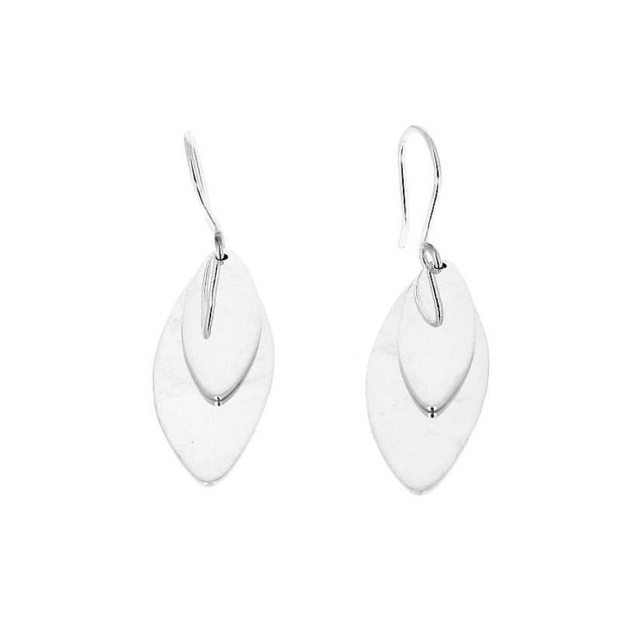 Boucles D'Oreilles Au Fol argent | Boucles D'Oreilles Argent Double Ovales