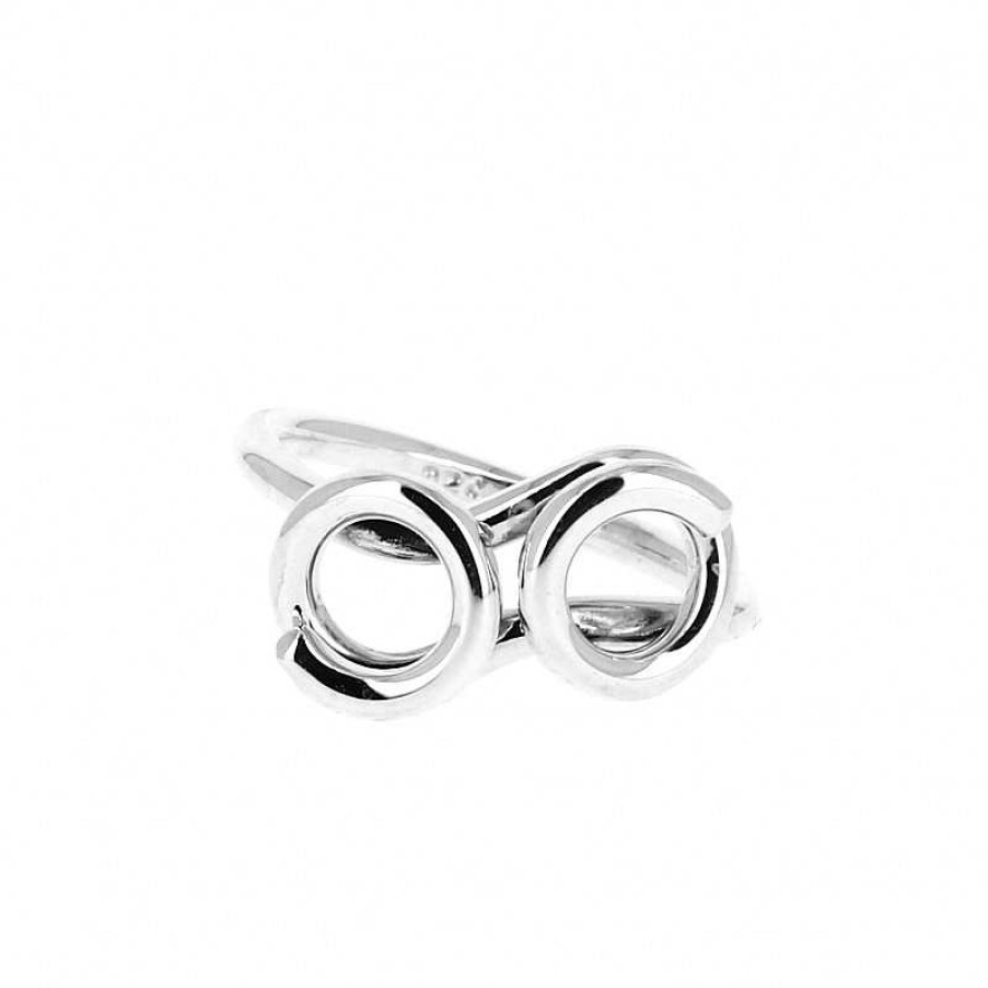 Bagues Au Fol argent | Bague En Argent Deux Cercles Enroul S