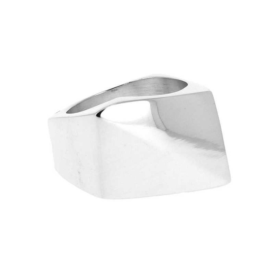 Bagues Au Fol argent | Bague Argent Rectangle Asym Trique