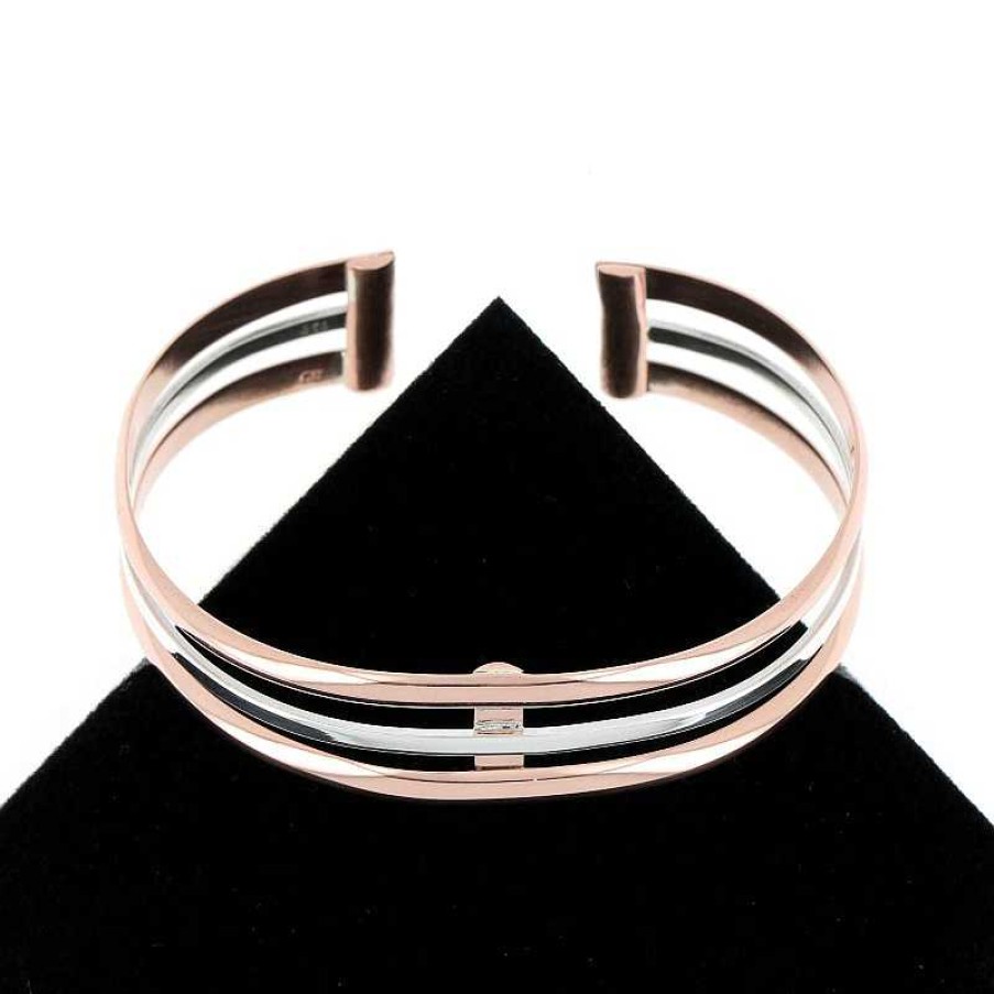 Bracelets Au Fol argent | Bracelet Manchette En Cuivre Et Argent Massif