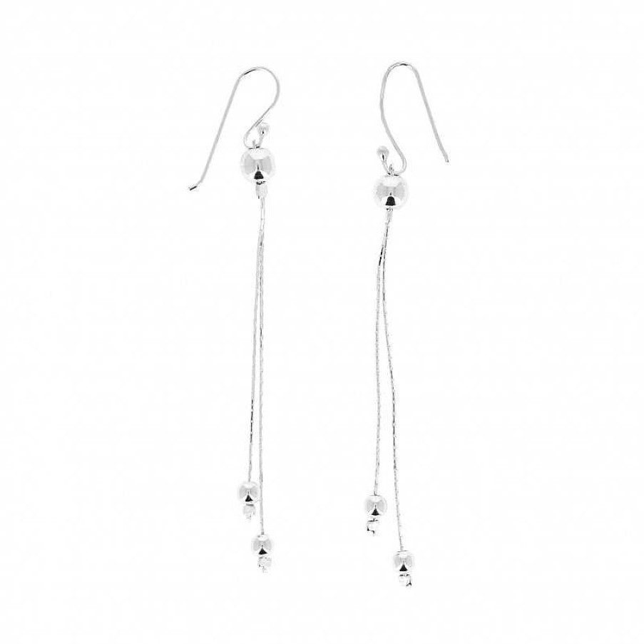 Boucles D'Oreilles Au Fol argent | Boucles D'Oreilles En Argent Une Boule Deux Cha Nettes