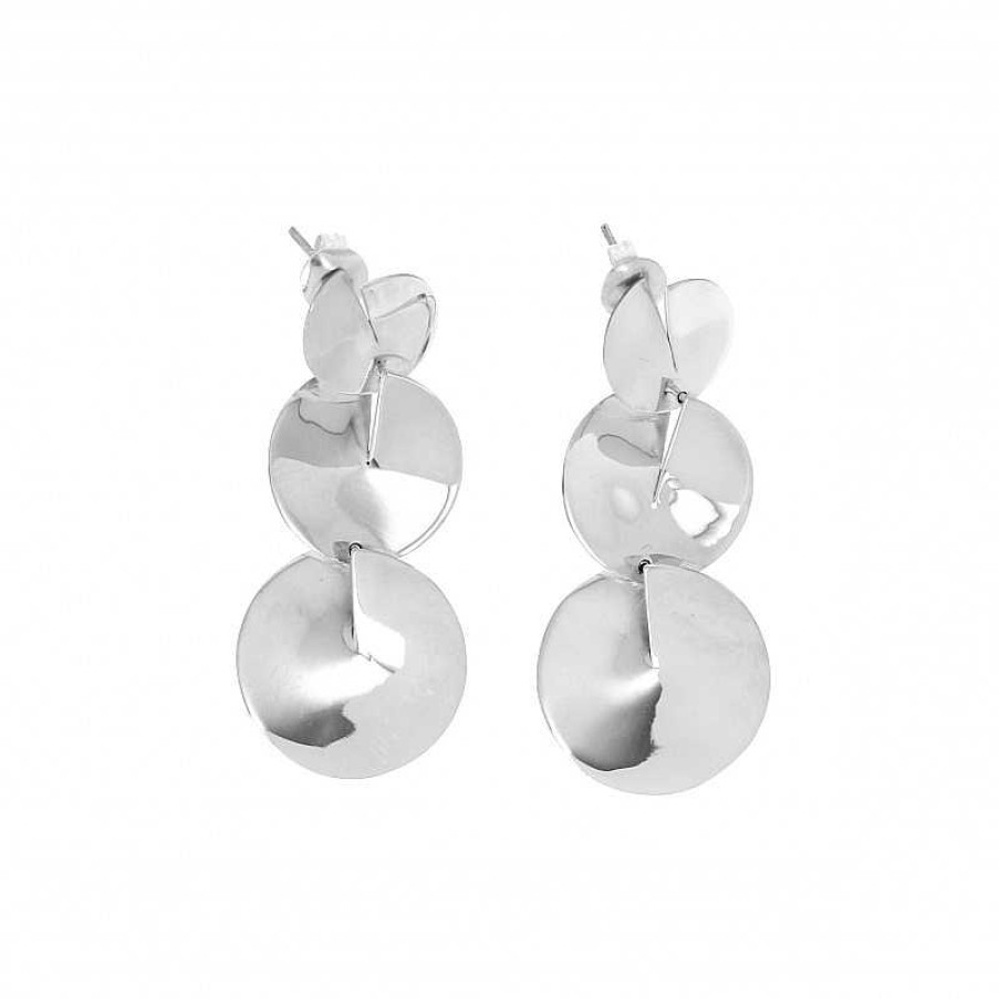 Boucles D'Oreilles Au Fol argent | Boucles D'Oreilles Argent Trois M Dailles Accroch Es