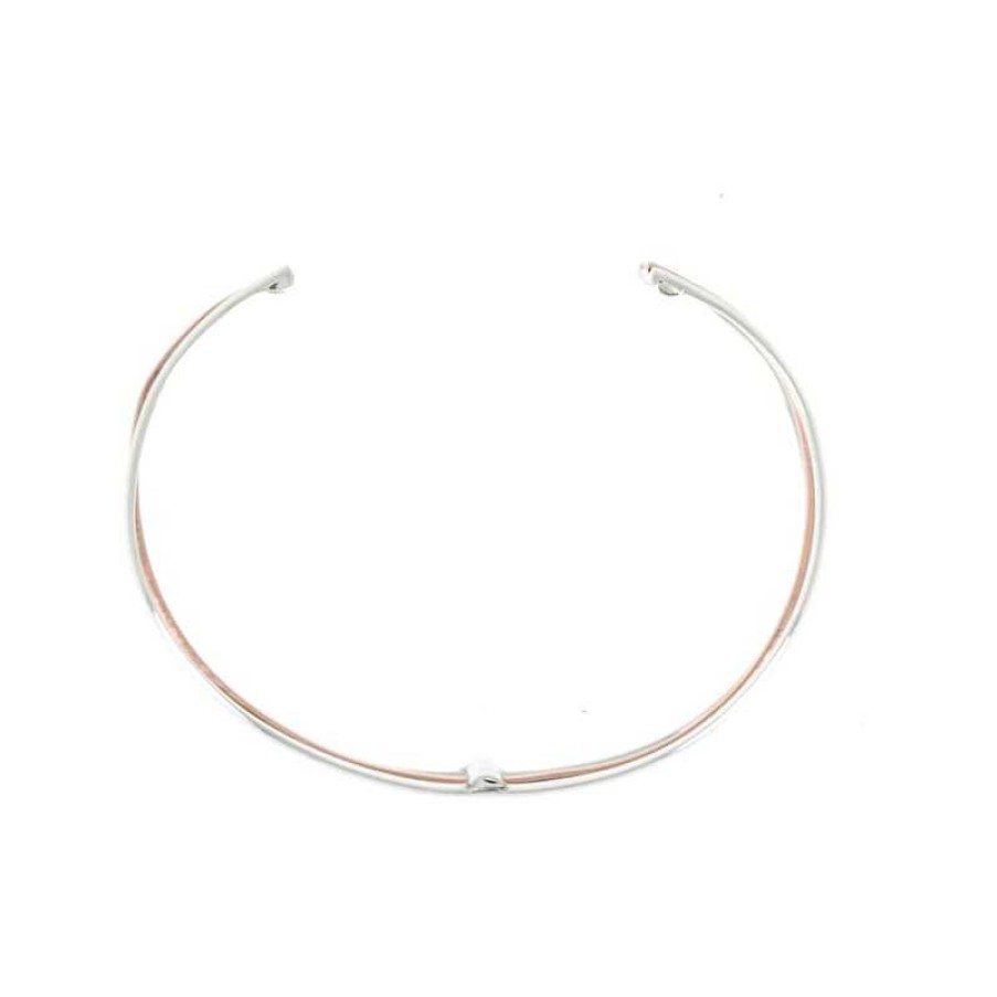 Bracelets Au Fol argent | Bracelet Manchette En Argent Massif Et Cuivre