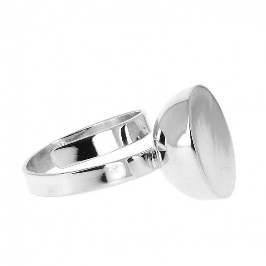 Bagues Au Fol argent | Bague Argent Lisse Demie-Sph Re