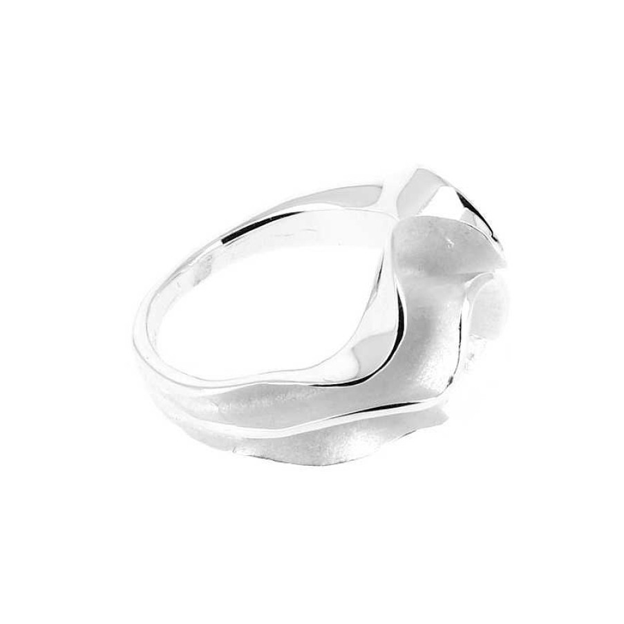 Bagues Au Fol argent | Bague En Argent Lisse Et L G Rement Bross Ondulation