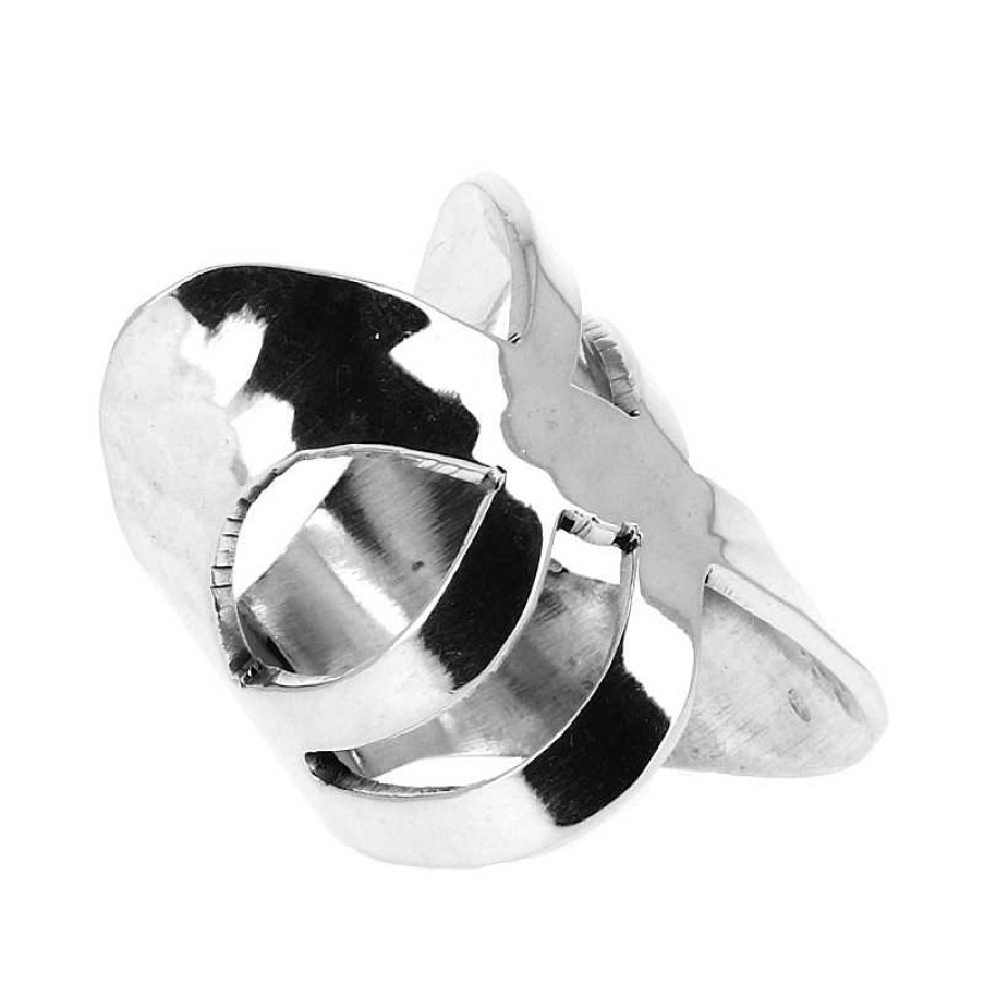 Bagues Au Fol argent | Bague Argent Martel Bandes Crois Es