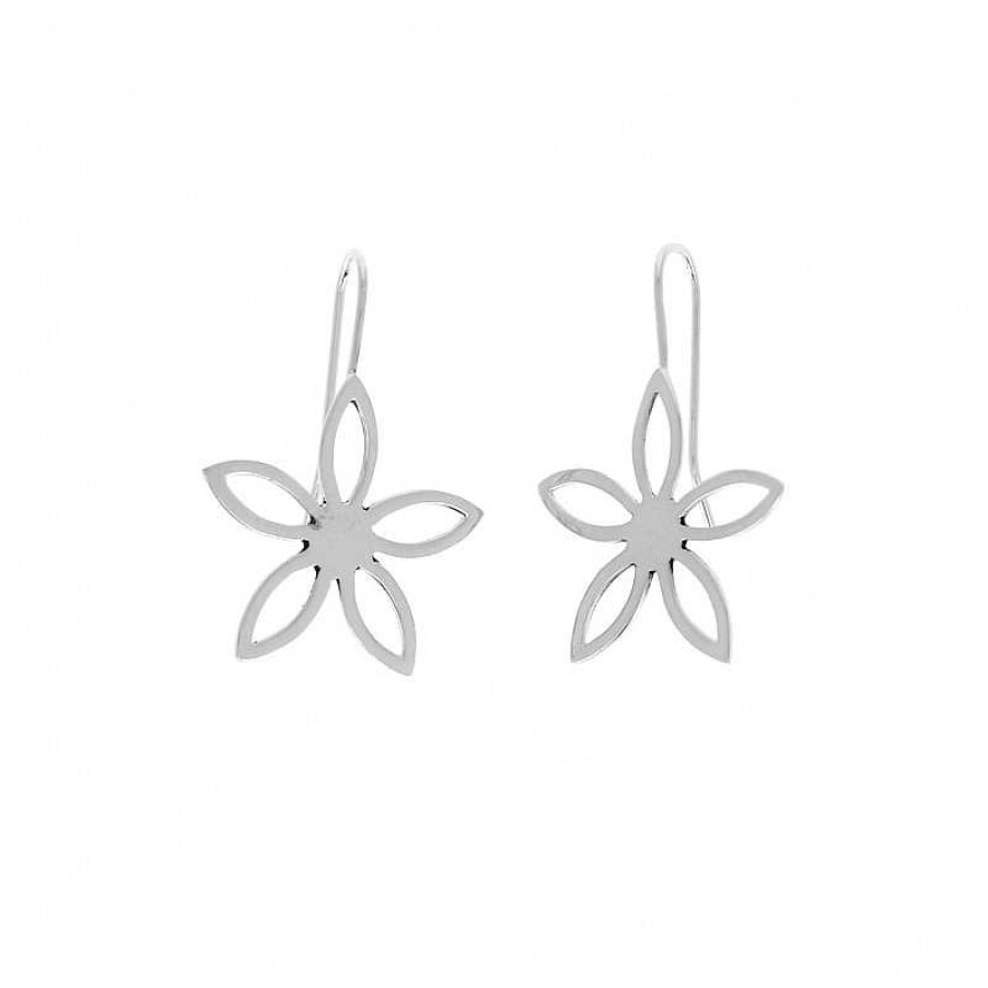 Boucles D'Oreilles Au Fol argent | Boucles D'Oreilles Argent Petite Fleur