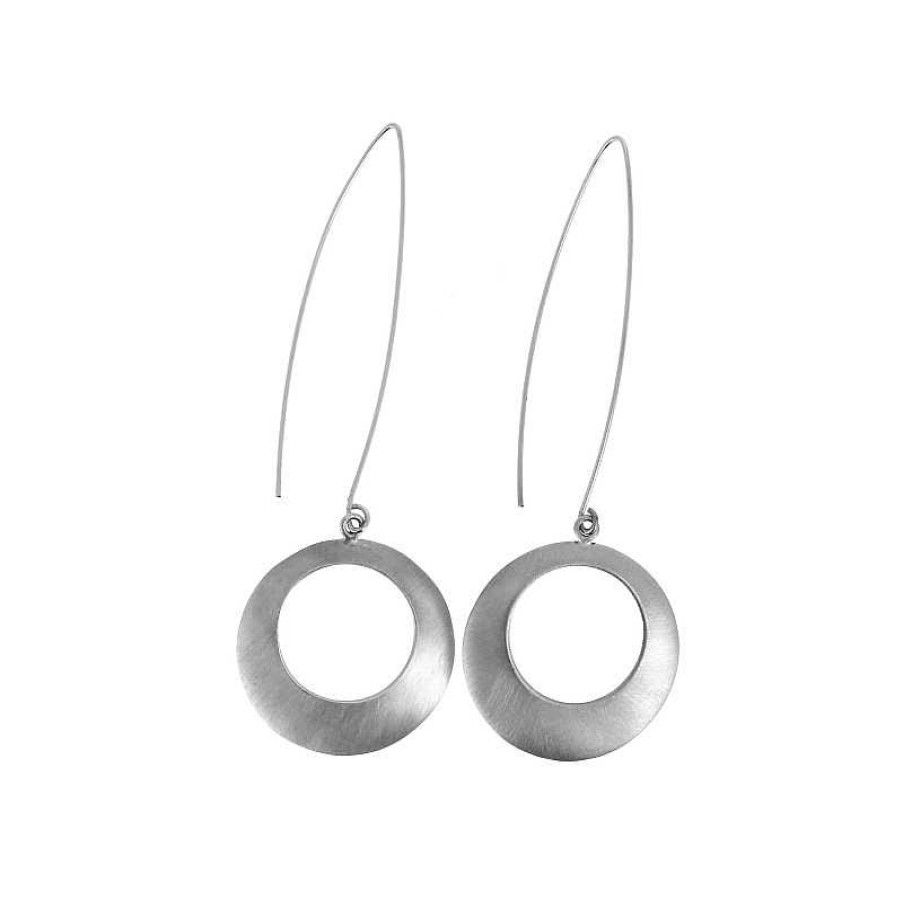 Boucles D'Oreilles Au Fol argent | Boucles D'Oreilles En Argent Bross Rond Vid