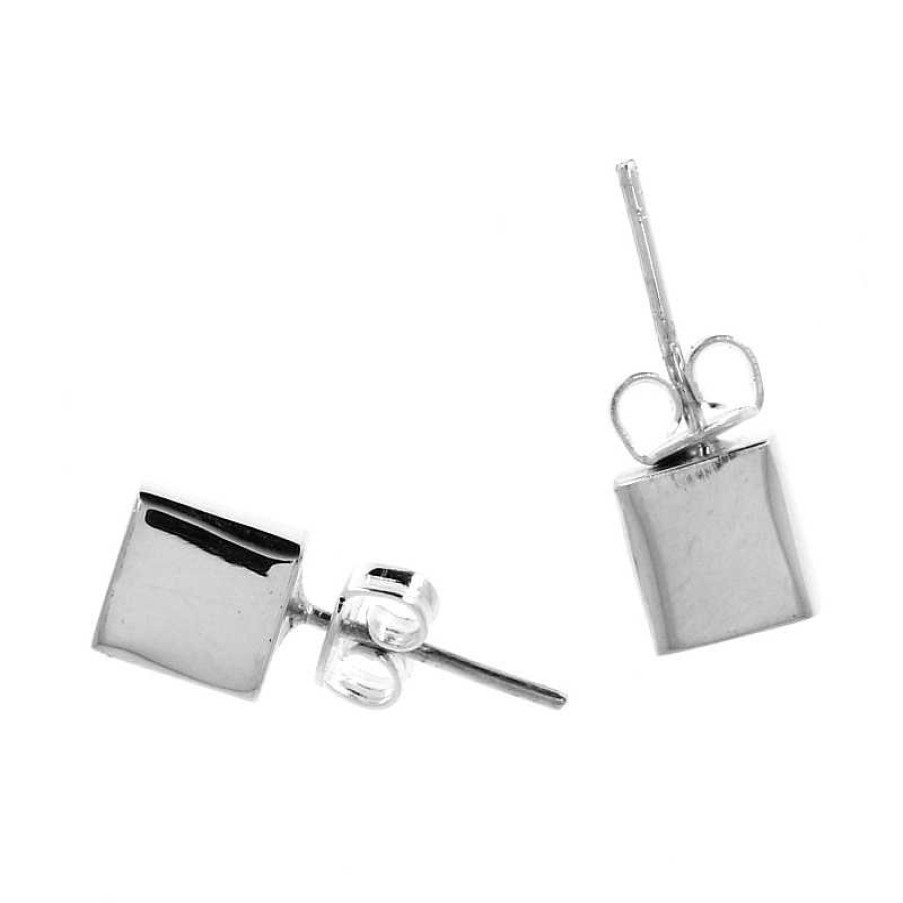 Boucles D'Oreilles Au Fol argent | Boucles D'Oreilles En Argent Petit Cube