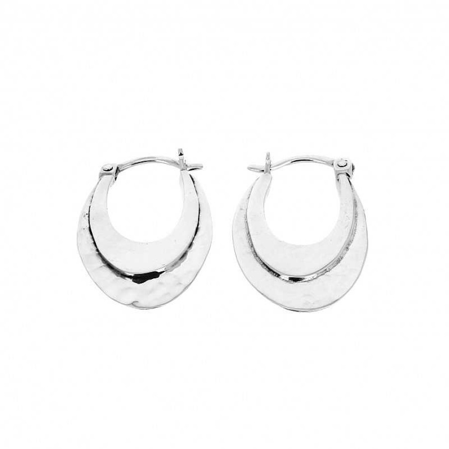 Boucles D'Oreilles Au Fol argent | Boucles D'Oreilles En Argent Deux Ovales Superpos Es