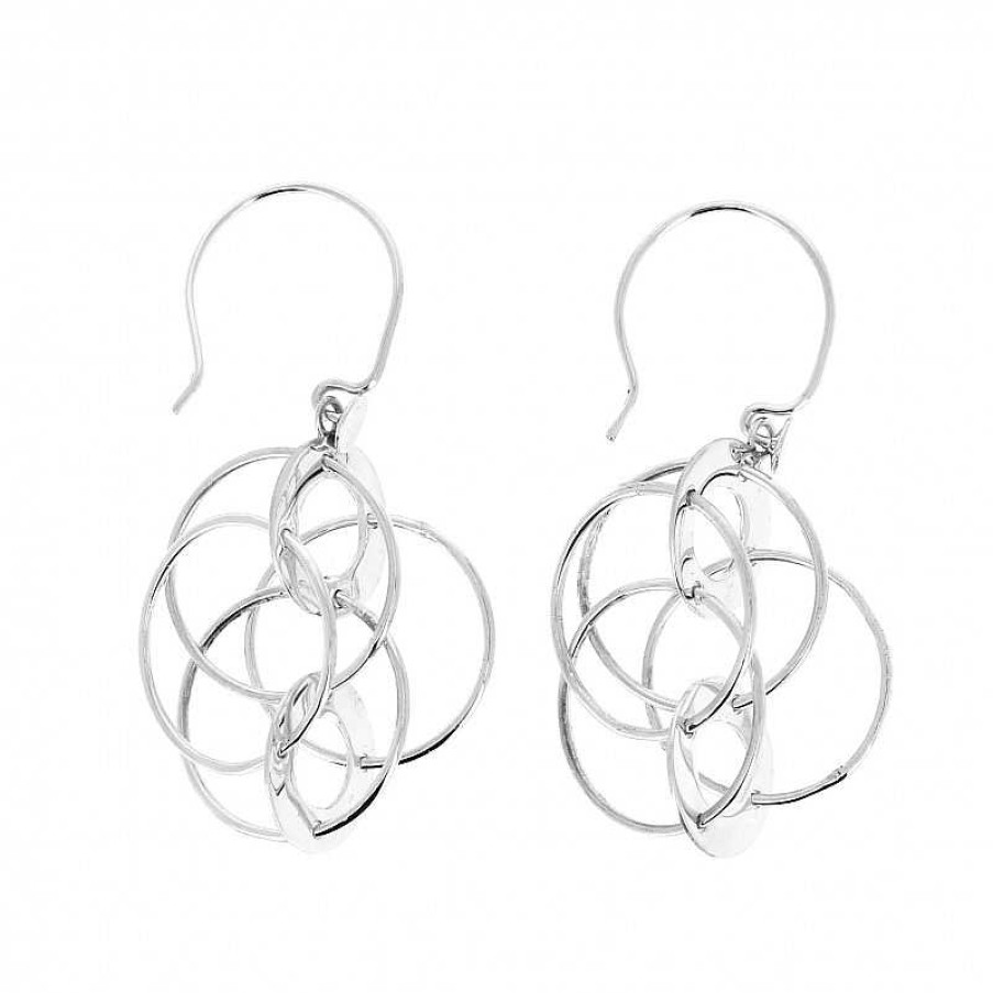 Boucles D'Oreilles Au Fol argent | Boucles D'Oreilles En Argent Multiples Anneaux