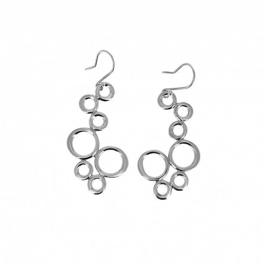 Boucles D'Oreilles Au Fol argent | Boucles D'Oreilles En Argent Sept Ronds Ajour S