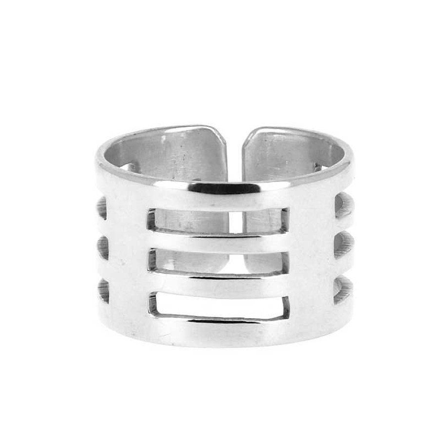 Bagues Au Fol argent | Bague Argent Trois Lignes