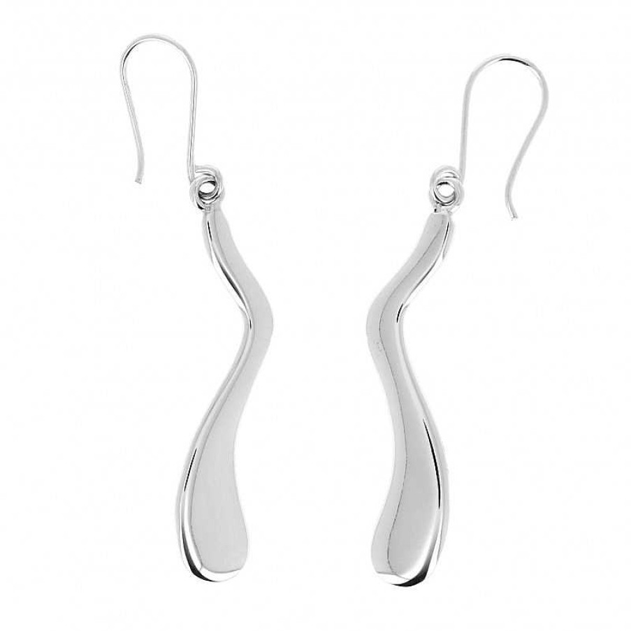 Boucles D'Oreilles Au Fol argent | Boucles D'Oreilles En Argent Branche Ondul E