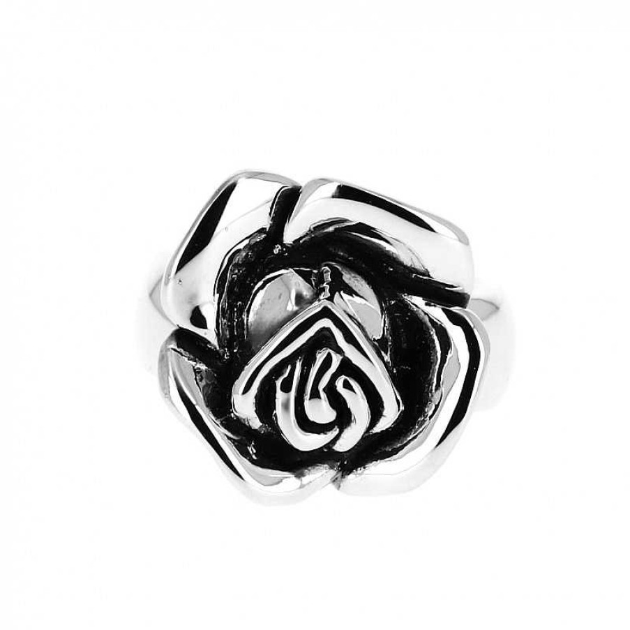 Bagues Au Fol argent | Bague En Argent Lisse Et L G Rement Noirci Belle Rose