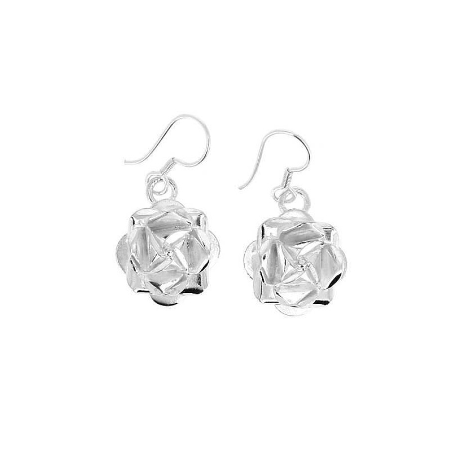 Boucles D'Oreilles Au Fol argent | Boucles D'Oreilles Rose En Argent Bross Et Lisse